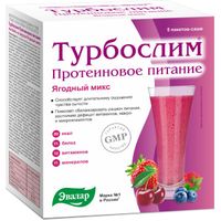 Турбослим Протеиновое питание коктейль со вкусом Ягодный микс пакет-саше 36г 5 шт.