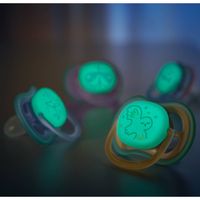 Соска-пустышка силиконовая ортодонтическая с футляром 0-6 мес. Ultra Air night Philips Avent (SCF377/01) миниатюра фото №4