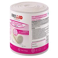Бинт эластичный компрессионный средней растяжимости Унга First Aid/Ферстэйд 10см х 3м
