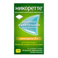 Никоретте вкус свежих фруктов резинка жевательная 4мг 30шт
