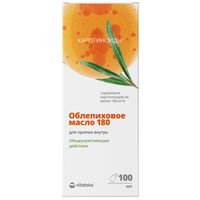 Облепиховое масло 180 Алтай Элитное Vitateka/Витатека масло для приема внутрь и наружного применения 100мл