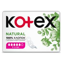 Прокладки гигиенические Super Natural Kotex/Котекс 7шт миниатюра фото №2