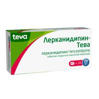 Лерканидипин-Тева таблетки п/о плен. 20мг 28шт миниатюра фото №2