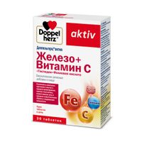 Железо+Витамин С+Гистидин+Фолиевая кислота Activ Doppelherz/Доппельгерц таблетки 685мг 30шт миниатюра фото №2