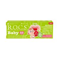 Паста зубная нежный уход яблоко и клубника для детей от 0 до 3 лет Baby R.O.C.S./РОКС 45г миниатюра фото №3
