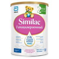 Смесь сухая детская от 6 до 12 мес. Гипоаллергенный 2 Similac/Симилак банка 750г