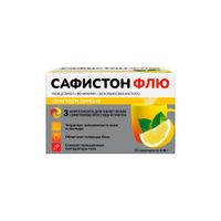 Сафистон Флю вкус лимона порошок для приг. раствора для приема внутрь пак. 4,95г 500мг+25мг+200мг 10шт миниатюра фото №2