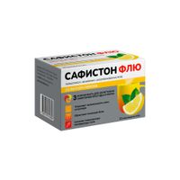 Сафистон Флю вкус лимона порошок для приг. раствора для приема внутрь пак. 4,95г 500мг+25мг+200мг 10шт