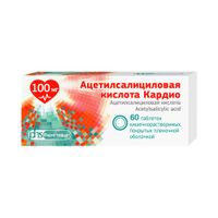 Ацетилсалициловая кислота Кардио таблетки кишечнораст. п/о плен. 100мг 60шт