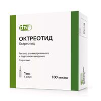 Октреотид раствор для в/в и п/к введ. амп. 100мкг/мл 1мл 5шт