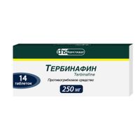 Тербинафин таблетки 250мг 14шт