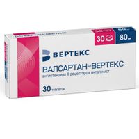 Валсартан-Вертекс таблетки п/о плен. 80мг 30шт