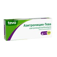 Азитромицин-Тева таблетки диспергируемые 500мг 3шт миниатюра фото №3