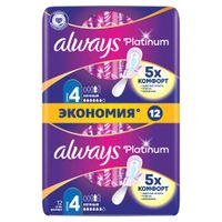 Прокладки с крылышками Night Ultra Platinum Always/Олвейс 12шт р.4