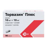 Торвазин Плюс капсулы 10мг+10мг 90шт