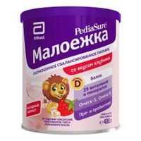 Смесь сухая для детского питания вкус клубники от 1 до 10 лет Малоежка PediaSure/ПедиаШур банка 400г