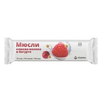 Батончик мюсли с витамином С вкус клюквы и малины в йогурте Vitateka/Витатека 25г