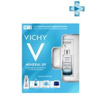 Набор Mineral 89 Vichy/Виши: Гель-сыворотка 50мл+Вода мицеллярная 100мл+Сыворотка-концентрат 10мл+Крем 15мл+Маска-уход ночная 15мл миниатюра фото №3