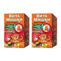 2Х ВитаМишки Иммуно+ пастилки жевательные 2500мг 30шт 2Х ВитаМишки Иммуно+ пастилки жевательные 2500мг 30шт