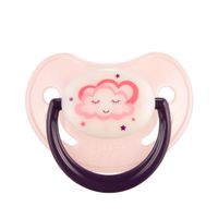 Соска-пустышка силиконовая ортодонтическая розовая 6-18 мес. Night Dreams Babies Canpol/Канпол миниатюра фото №2