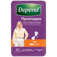 Прокладки впитывающие для женщин Mini Depend/Депенд 14шт