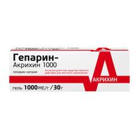 Гепарин-Акрихин 1000 гель для наружного применения 1000МЕ/г 30г 