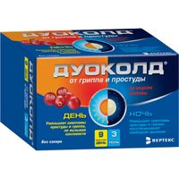 Дуоколд вкус клюквы без сахара порошок для приг. раствора для приема внутрь день 5г 9шт+ночь 5г 3шт