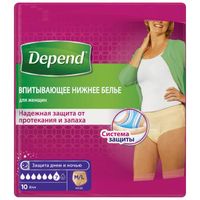 Впитывающее нижнее белье Depend/Депенд для женщин M/L (44-50) 10 шт. миниатюра фото №9