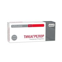 Тикагрелор таблетки, покрытые пленочной оболочкой 60мг 56шт Тикагрелор таблетки, покрытые пленочной оболочкой 60мг 56шт