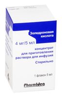 Золедроновая кислота концентрат для приг. раствора для инфузий 4мг/5мл