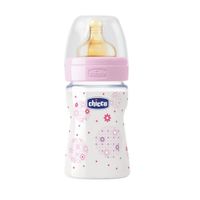 Бутылочка Chicco (Чикко) Well-Being Girl с латексной соской от 0 мес. 150 мл
