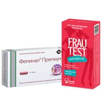 1X Феминал Премиум капсулы 221мг 30шт + 1X Тест на определение менопаузы Frautest/Фраутест 2шт