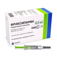 Фраксипарин раствор для п/к введ. шприц 2850МЕ (9500МЕ анти-Ха/мл) 0,3мл 10шт миниатюра фото №3