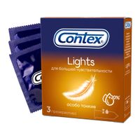 Презервативы особо тонкие Lights Contex/Контекс 3шт Презервативы особо тонкие Lights Contex/Контекс 3шт