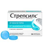 Стрепсилс вкус ментола и эвкалипта таблетки для рассасывания 36шт