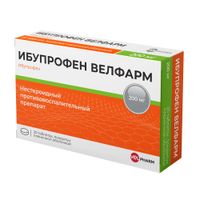 Ибупрофен Велфарм таблетки п/о плен. 200мг 20шт Ибупрофен Велфарм таблетки п/о плен. 200мг 20шт