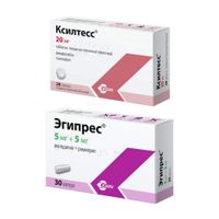 1X Ксилтесс таблетки п/о плен. 20мг 28шт + 1X Эгипрес капсулы 5мг+5мг 30шт