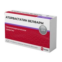Аторвастатин Велфарм таблетки п/о плен. 40мг 30шт Аторвастатин Велфарм таблетки п/о плен. 40мг 30шт