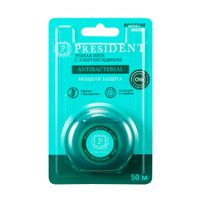 Флосс межзубный с хлоргексидином Antibacterial President/Президент 50м (201) Флосс межзубный с хлоргексидином Antibacterial President/Президент 50м (201)