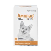 Амклав Вет таблетки для собак 200мг+50мг 10шт Амклав Вет таблетки для собак 200мг+50мг 10шт