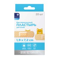 Пластырь бактерицидный влагостойкий детский Проаптека 1,9х7,2см 20шт миниатюра Пластырь бактерицидный влагостойкий детский Проаптека 1,9х7,2см 20шт миниатюра