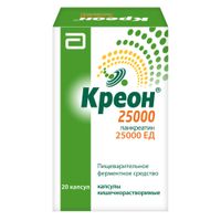 Креон 25000 капсулы кишечнорастворимые 25000ЕД 20шт