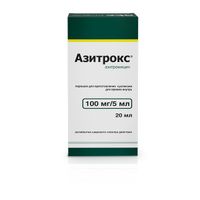 Азитрокс с мерной ложкой порошок для приг. суспензии для приема внутрь 100мг/5мл 15,9г+Пипетка для дозирования