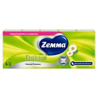 Платки носовые бумажные трехслойные ароматизированные нежная ромашка Deluxe Zemma/Земма 10шт 10уп миниатюра фото №5
