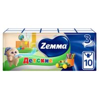 Платки носовые бумажные трехслойные неароматизированные детские Kids Zemma/Земма 10шт 10уп Платки носовые бумажные трехслойные неароматизированные детские Kids Zemma/Земма 10шт 10уп