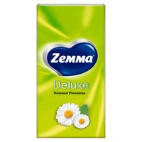 Платки носовые бумажные трехслойные ароматизированные нежная ромашка Deluxe Zemma/Земма 10шт 10уп миниатюра фото №3