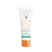 Vichy Capital Soleil Матирующий солнцезащитный крем для проблемной и жирной кожи, уход 3 в 1 с глиной, пробиотиком и витамином Е, защита от солнца SPF 50+, 50 мл Vichy Capital Soleil Матирующий солнцезащитный крем для проблемной и жирной кожи, уход 3 в 1 с глиной, пробиотиком и витамином Е, защита от солнца SPF 50+, 50 мл