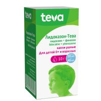 Лидоказон-Тева капли ушные 10мг/г+40мг/г 10г миниатюра фото №2