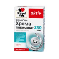 Хрома пиколинат 250мкг Activ Doppelherz/Доппельгерц таблетки 360мг 60шт Хрома пиколинат 250мкг Activ Doppelherz/Доппельгерц таблетки 360мг 60шт