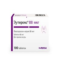 Эутирокс таблетки 88мкг 100шт Эутирокс таблетки 88мкг 100шт